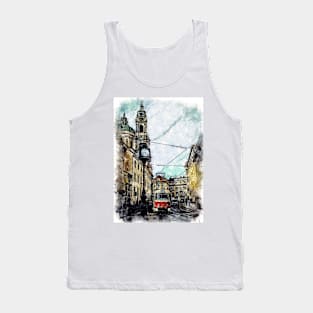 Prague City Streets Travel Poster Series watercolor ink edition 05 Tank Top